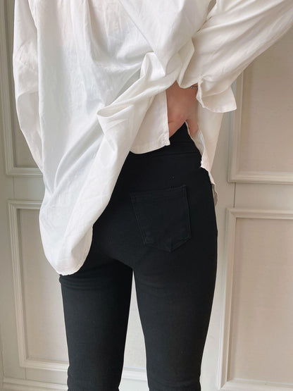 Women's Gold Satin Slim Leggings – 2-Button & 3-Button Styles, Sizes M–3XL