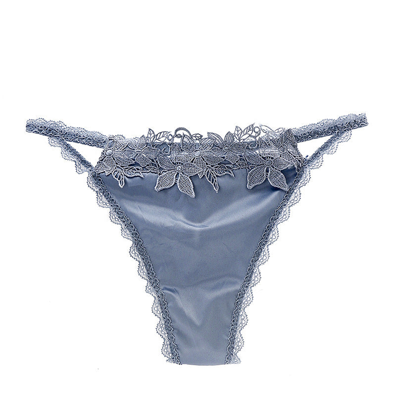 Women's Lace Trim Thongs – Cotton Crotch No-Show Underwear | M–L