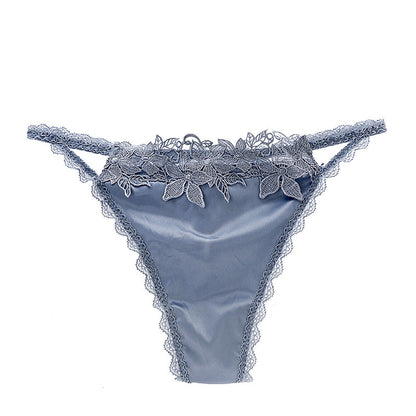 Women's Lace Trim Thongs – Cotton Crotch No-Show Underwear | M–L