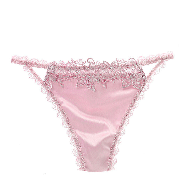 Women's Lace Trim Thongs – Cotton Crotch No-Show Underwear | M–L