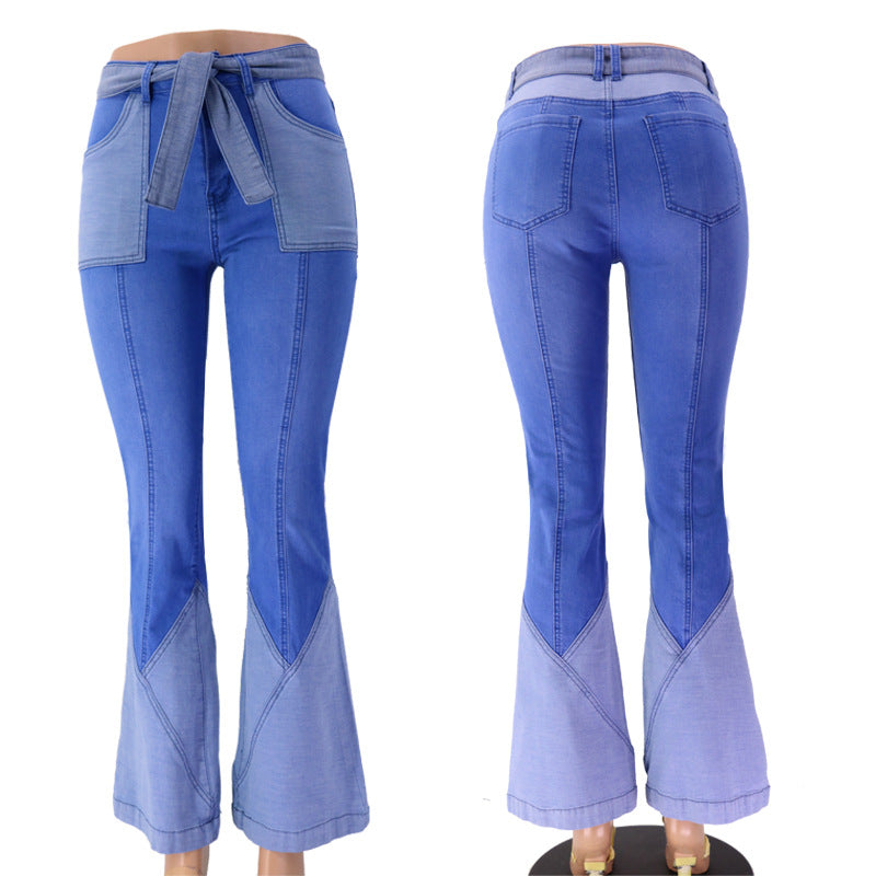Women's High-Waist Distressed Bootcut Flare Jeans