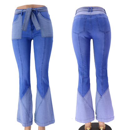 Women's High-Waist Distressed Bootcut Flare Jeans