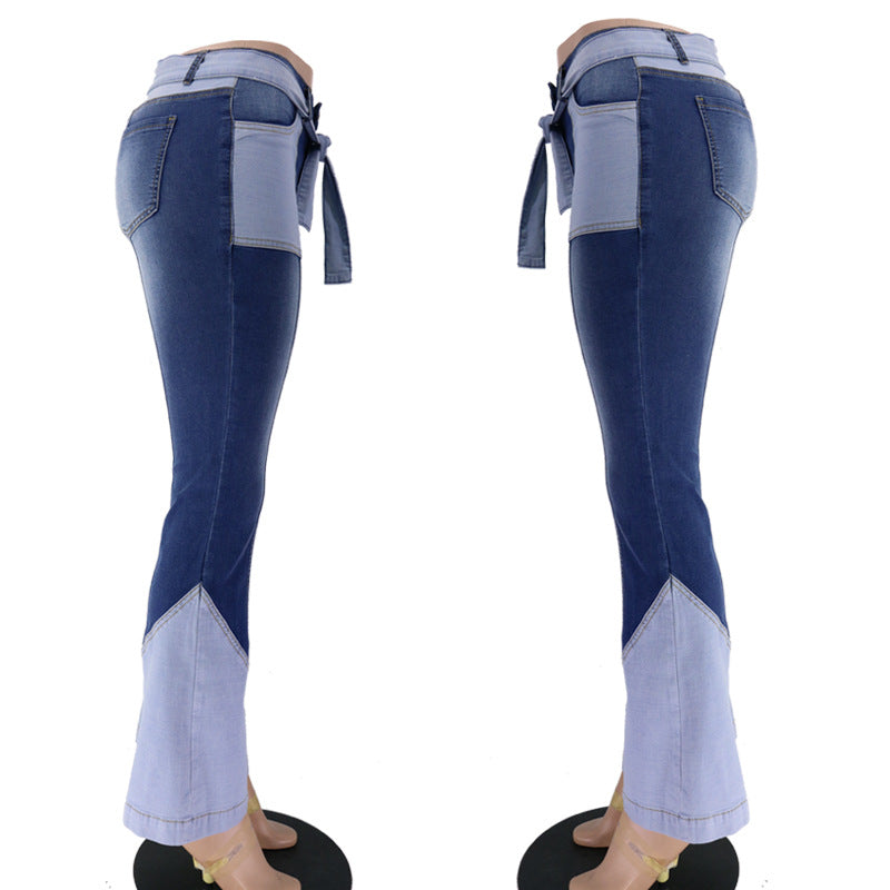 Women's High-Waist Distressed Bootcut Flare Jeans