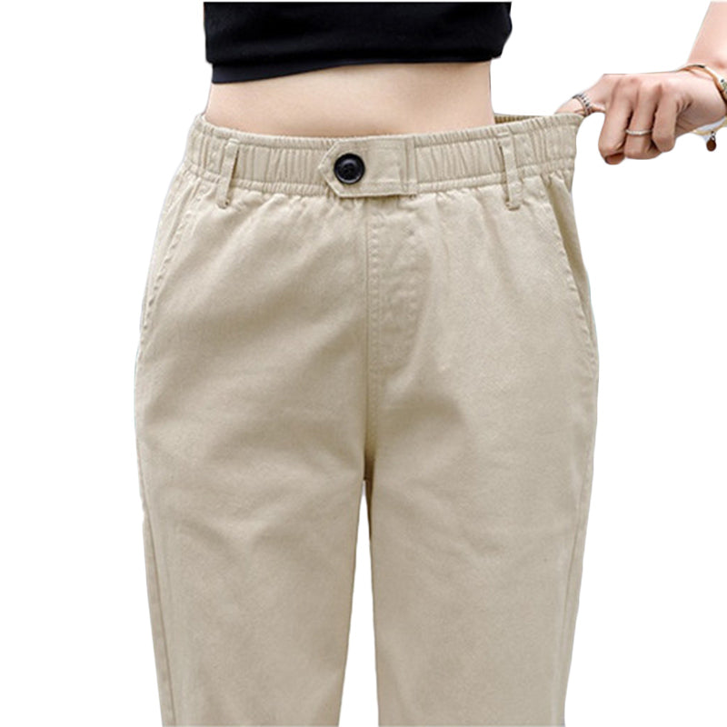 Women's High-Waist Loose Cotton Harem Pants