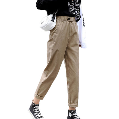Women's High-Waist Loose Cotton Harem Pants