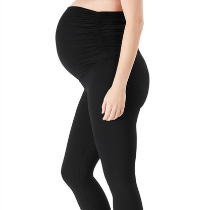 Women's Maternity Leggings – Soft Cotton Fold-Over Waist, Sizes S–2XL