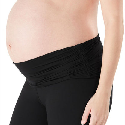 Women's Maternity Leggings – Soft Cotton Fold-Over Waist, Sizes S–2XL