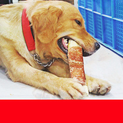 Chicken-Wrapped Cowhide Dental Chew Bones for Dogs – Natural Teeth Cleaning Treats