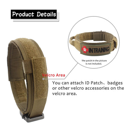Tactical Dog Collar – 1000D Nylon, Double Buckle Safety | 4 Colors, M–XL