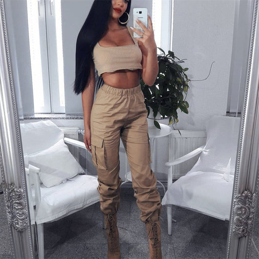 Women's Solid Color Casual Cotton Overalls