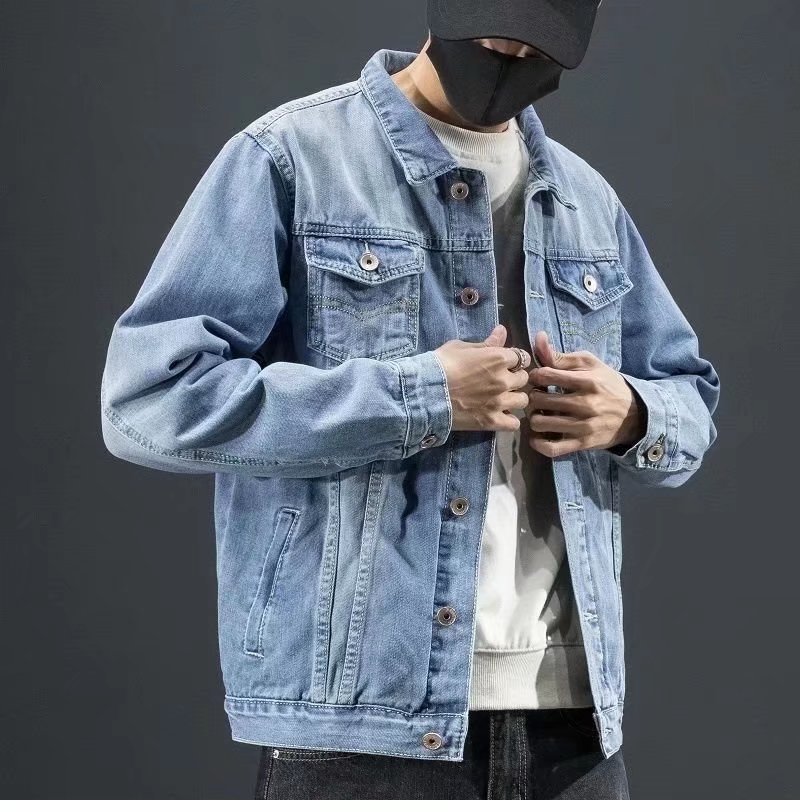 Men's Vintage Loose Fit Denim Jacket – Casual Jean Coat for Spring & Autumn
