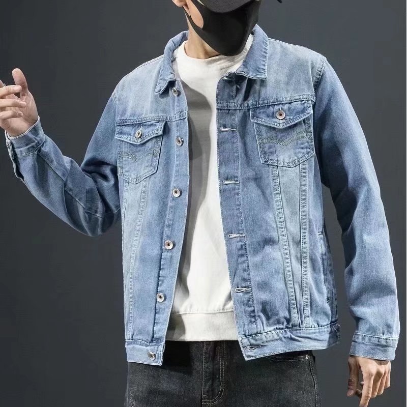Men's Vintage Loose Fit Denim Jacket – Casual Jean Coat for Spring & Autumn