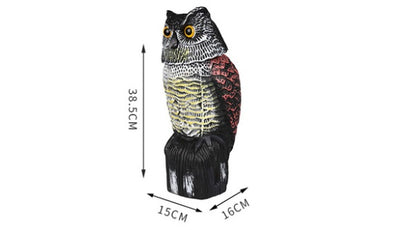 Realistic Owl Hunting Decoy – Electric 360° Rotating Head or Standard (16x15x38.5cm)