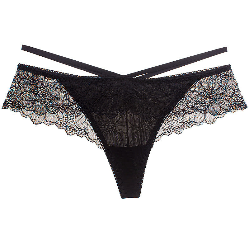 Women's Ice Silk Low-Waist Briefs with Lace Straps