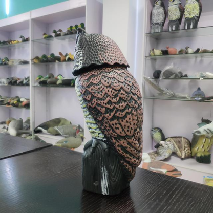 Realistic Owl Hunting Decoy – Electric 360° Rotating Head or Standard (16x15x38.5cm)