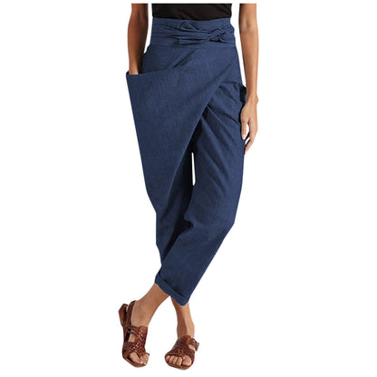 Women's Linen-Blend Cropped Trousers