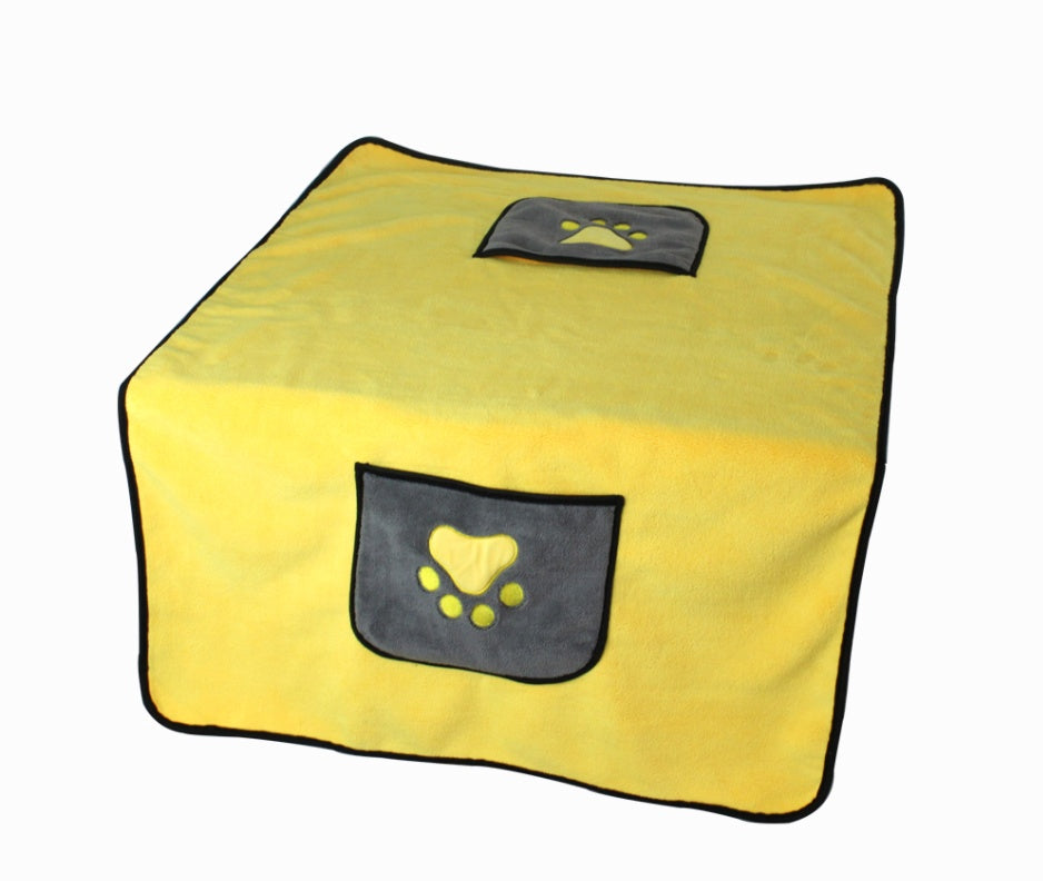 Super Absorbent Pet Bath Towel – 800g Microfiber, Fast Drying