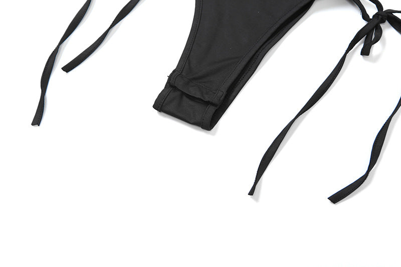 Women's Halter Backless Camisole & Shorts Set – Solid Black Low Waist S–L