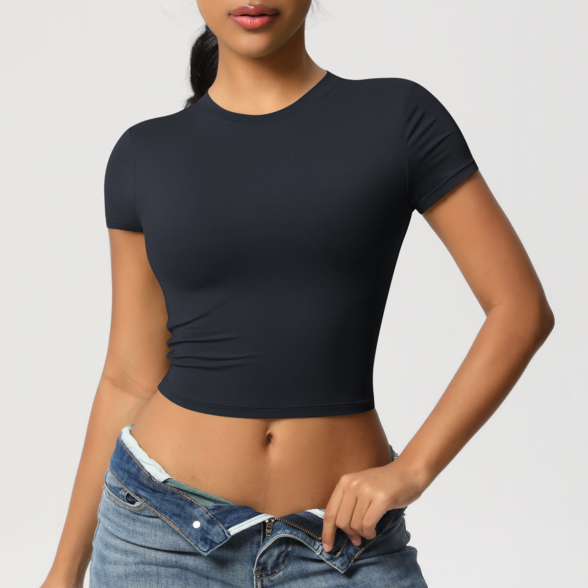 Women's Quick-Dry Tight Workout Top – Short Sleeve Athletic Shirt