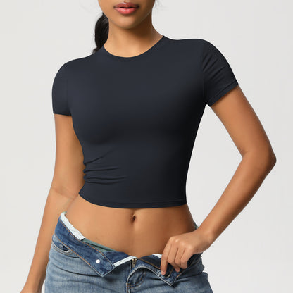 Women's Quick-Dry Tight Workout Top – Short Sleeve Athletic Shirt