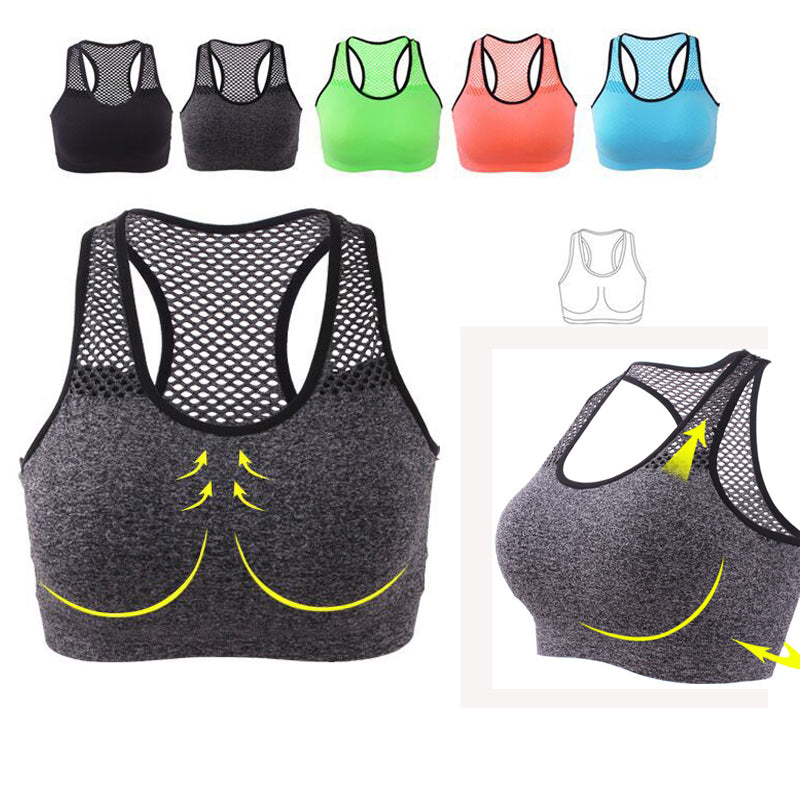Women's Mesh Sports Bra – Quick-Dry Yoga & Running Vest