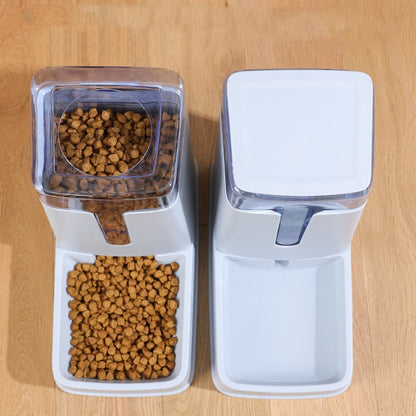 Automatic Pet Feeder & Water Dispenser – 3.5L Double Bowl, Food-Safe PP