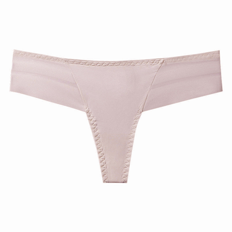 Women's Lace Edge Seamless Low-Rise T-Back Thong