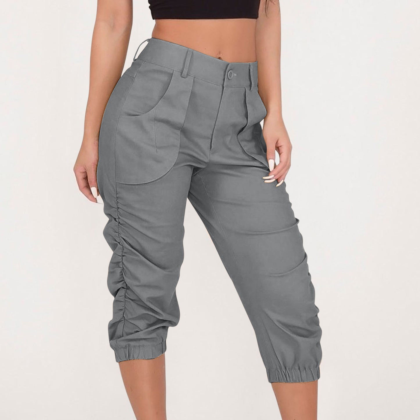 Women's Cropped Harem Pants – Relaxed Casual Style