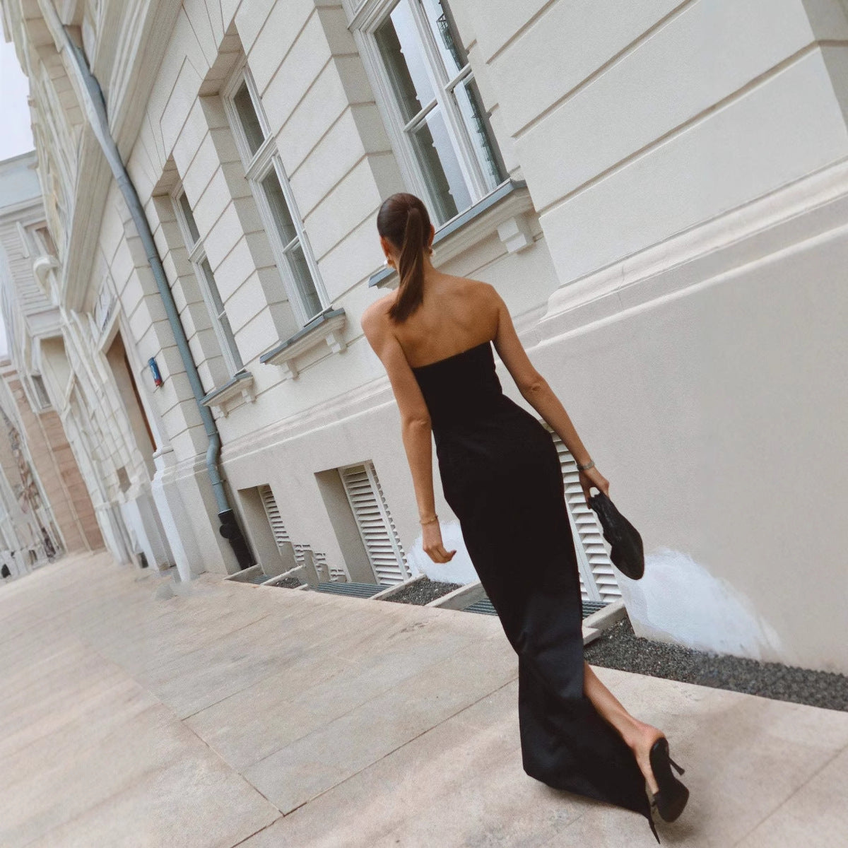 Women's Off-Shoulder Backless Deep V Bandeau Sequin Party Dress – Slim-Fit Fairy Dress