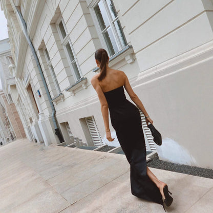 Women's Off-Shoulder Backless Deep V Bandeau Sequin Party Dress – Slim-Fit Fairy Dress