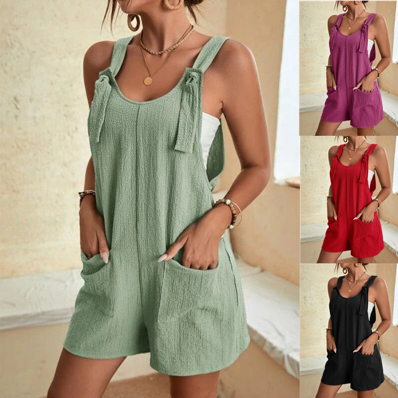 Women's Solid Color Camisole Jumpsuit – Casual Fashion S–4XL