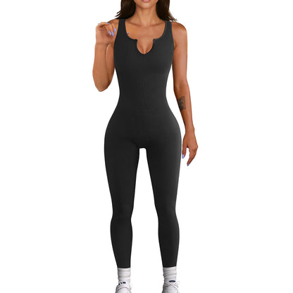 Women's Sleeveless High-Stretch Jumpsuit – Slim Fit Bodycon in 3 Colors (S-L)