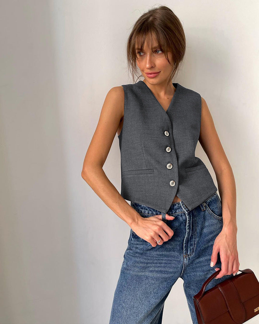 Women's Sleeveless Vest & Pants Two-Piece Suit – Solid Color Summer Set S-L