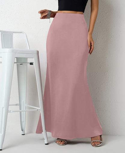 Women's Elegant Satin Maxi Skirt – Flared A-Line Long Skirt in 21 Colors