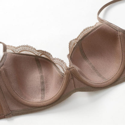 Women's Glossy Lace Bra & Panty Set – 3/4 Cup Lifting Lingerie | 70A–85C