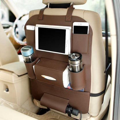 PU Leather Car Seat Organizer – Universal Back Seat Storage for Cars, Trucks & SUVs (3 Colors)