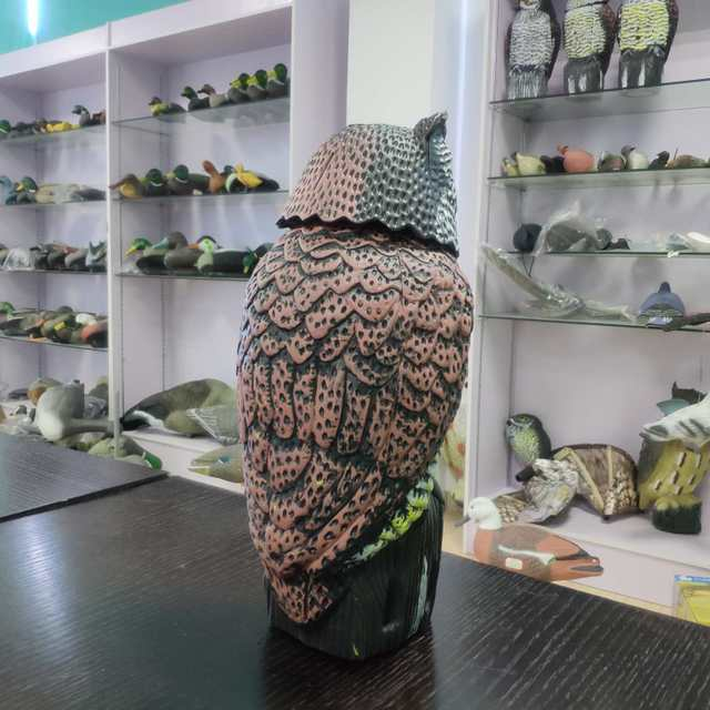 Realistic Owl Hunting Decoy – Electric 360° Rotating Head or Standard (16x15x38.5cm)