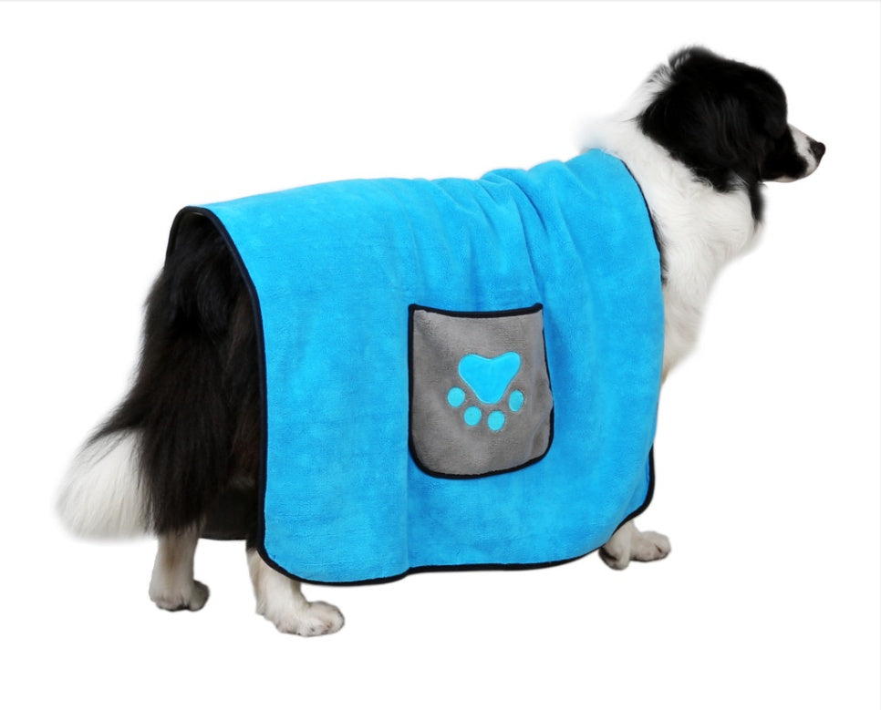 Super Absorbent Pet Bath Towel – 800g Microfiber, Fast Drying