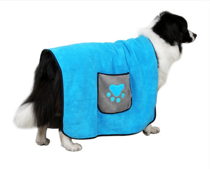 Super Absorbent Pet Bath Towel – 800g Microfiber, Fast Drying