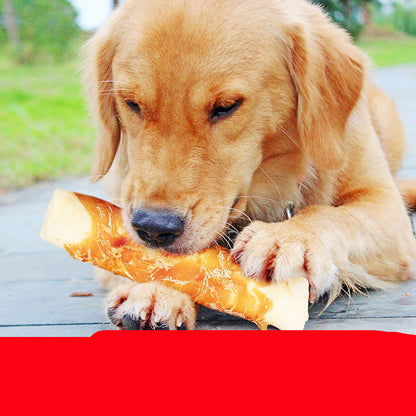 Chicken-Wrapped Cowhide Dental Chew Bones for Dogs – Natural Teeth Cleaning Treats