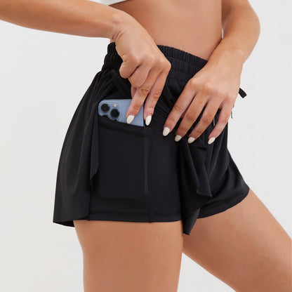 Women's High-Elasticity Quick-Dry Sports Shorts – Pockets XS–XXL in 10 Colors
