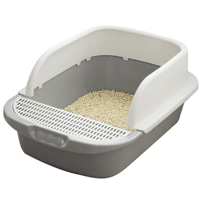 Semi-Enclosed Cat Litter Box with Deodorizing Design
