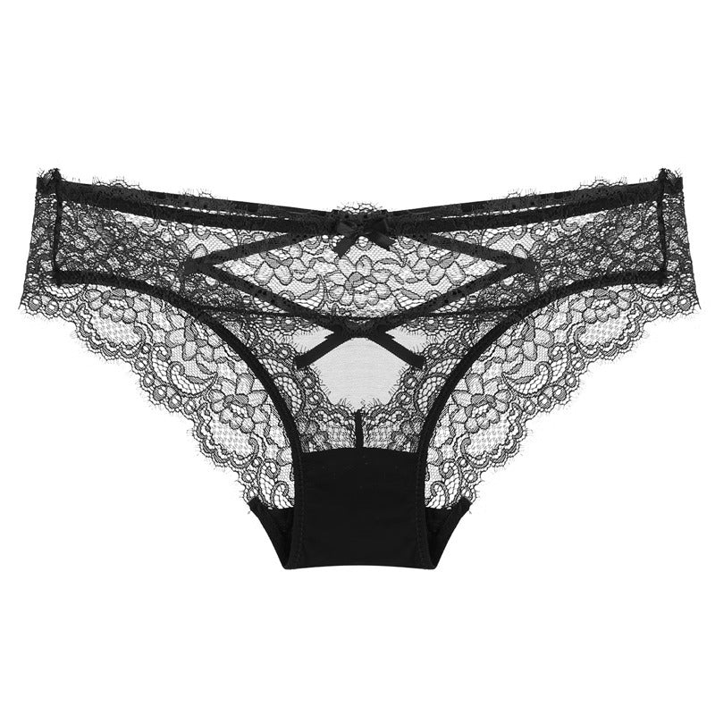 Women's Cross Hollow Lace Low-Waist Briefs