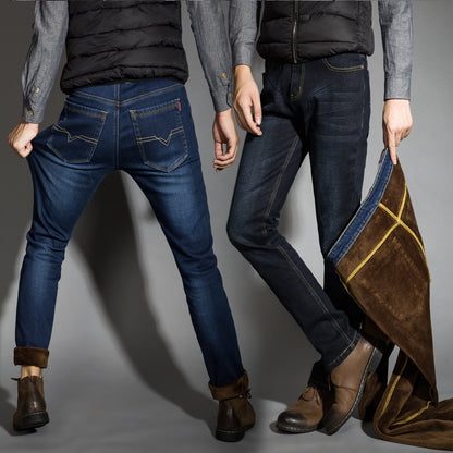 Men's Straight-Leg Jeans – Multi-Pocket Distressed Denim, Sizes 28–42