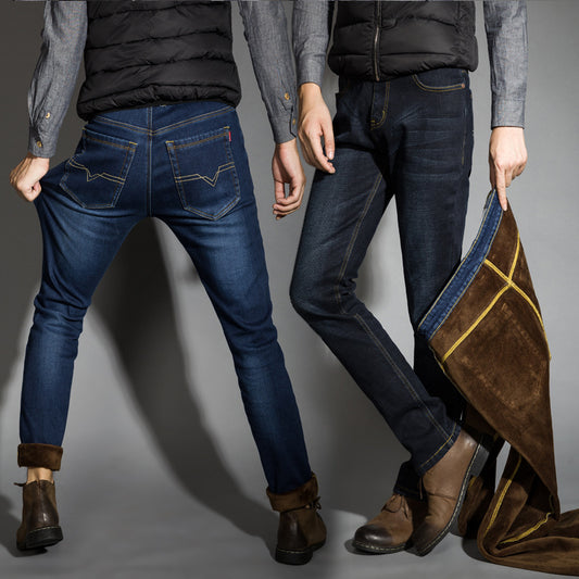 Men's Straight-Leg Jeans – Multi-Pocket Distressed Denim, Sizes 28–42