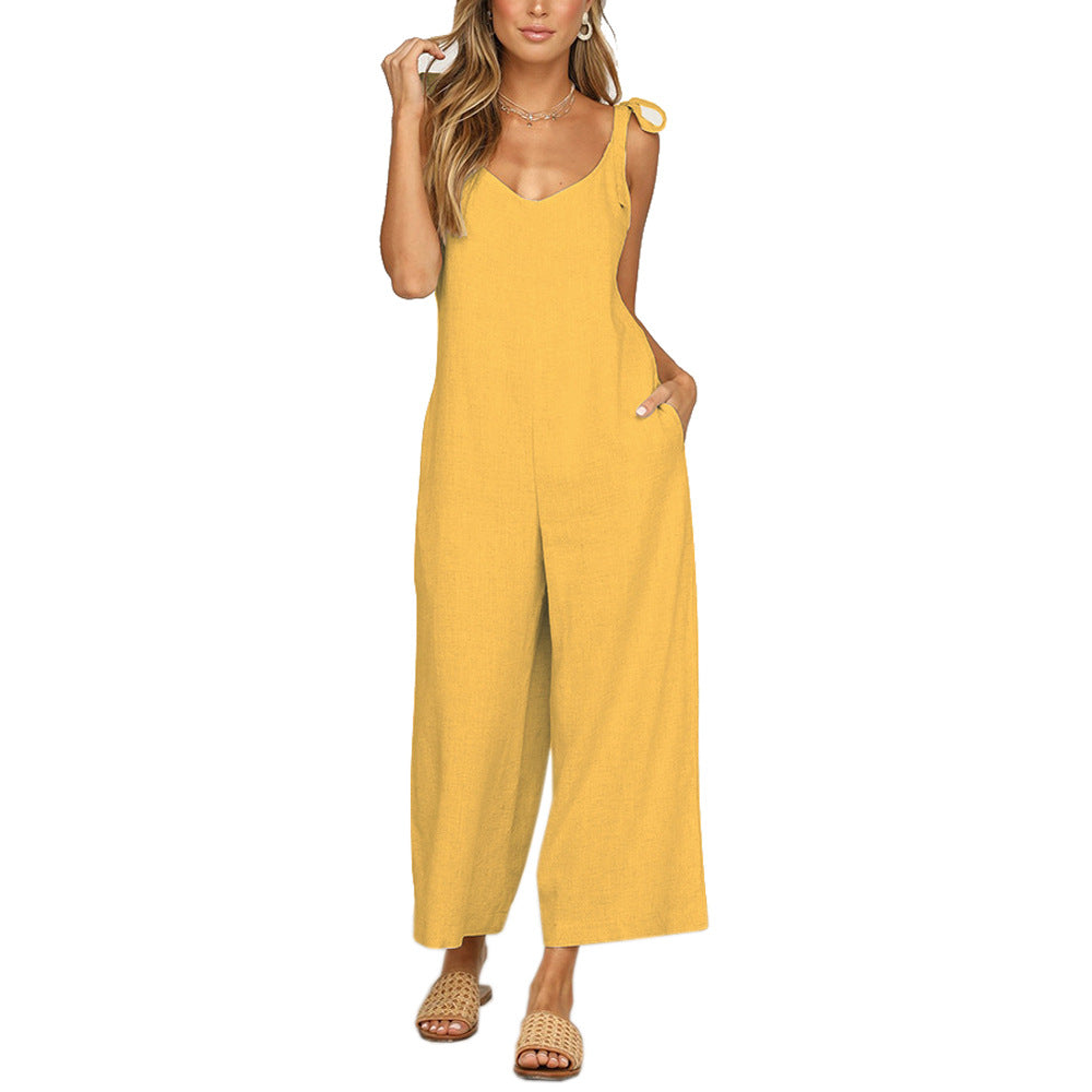 Women's High Waist Wide-Leg Overalls – Loose Fit Casual Pants