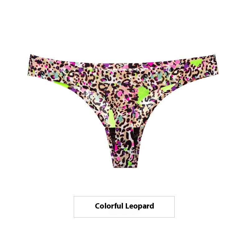 Women's Ice Silk Seamless Thong Underwear – No-Show Low-Rise T-Back | M–XXL