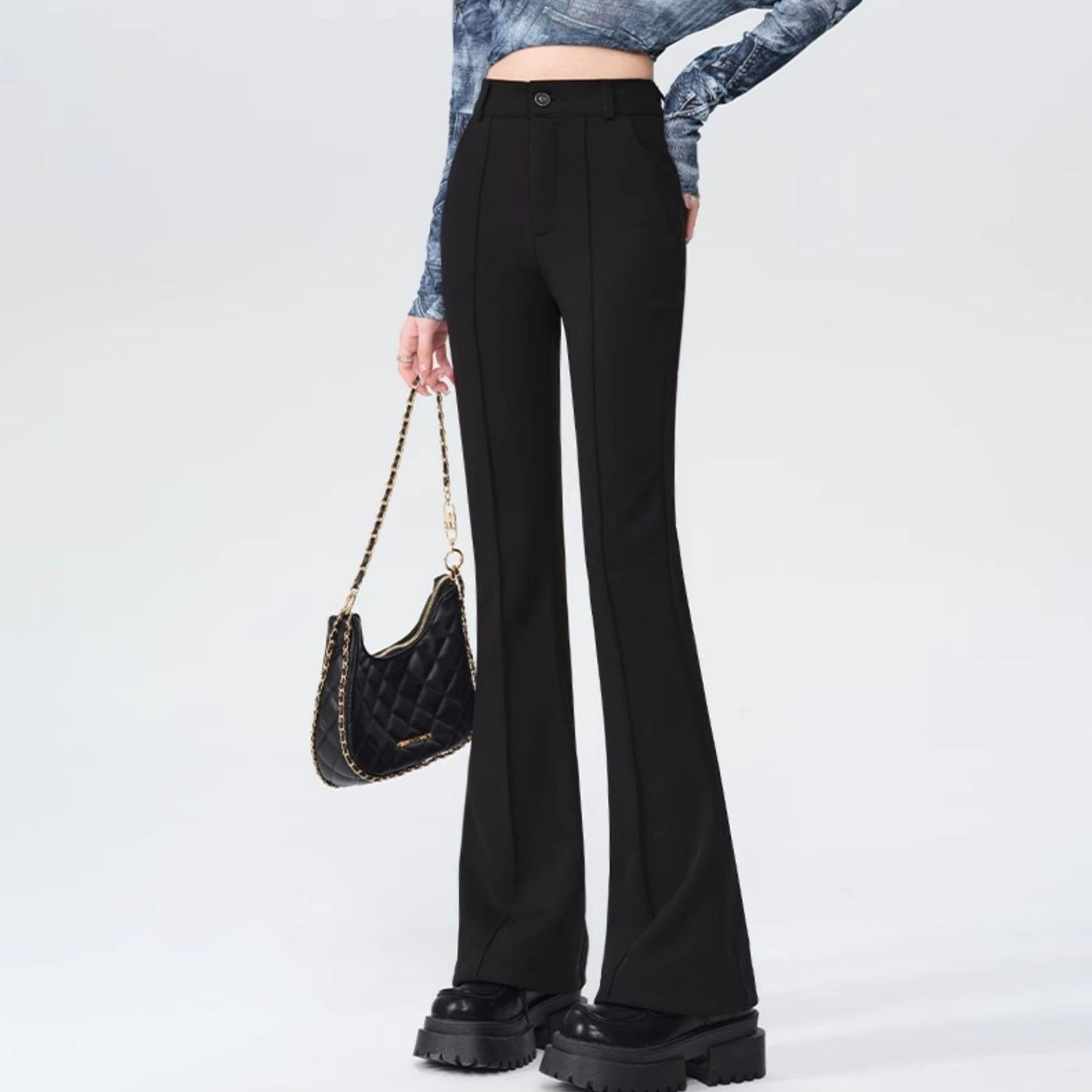Women's High-Waist Anti-Wrinkle Flared Bootcut Pants