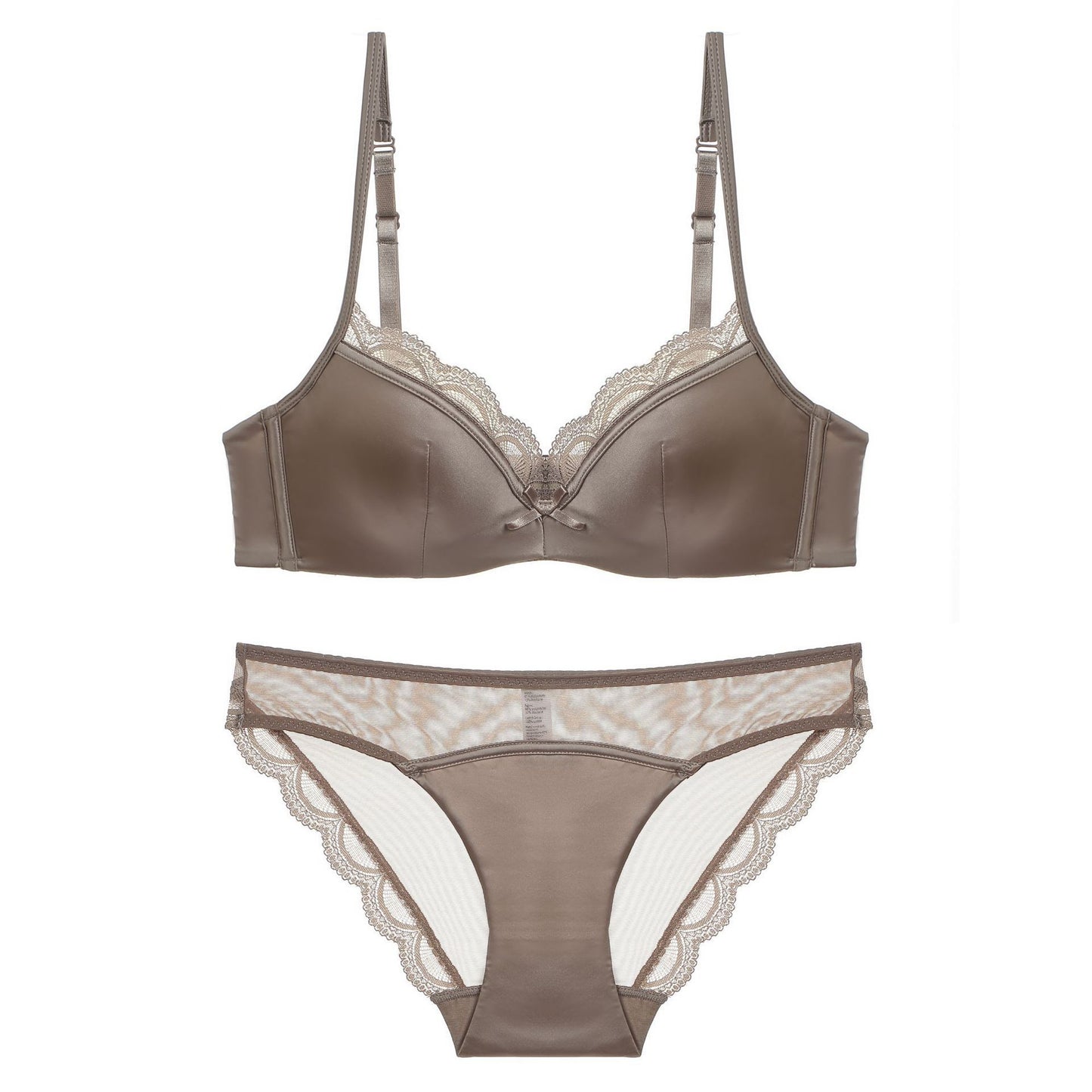 Women's Glossy Lace Bra & Panty Set – 3/4 Cup Lifting Lingerie | 70A–85C