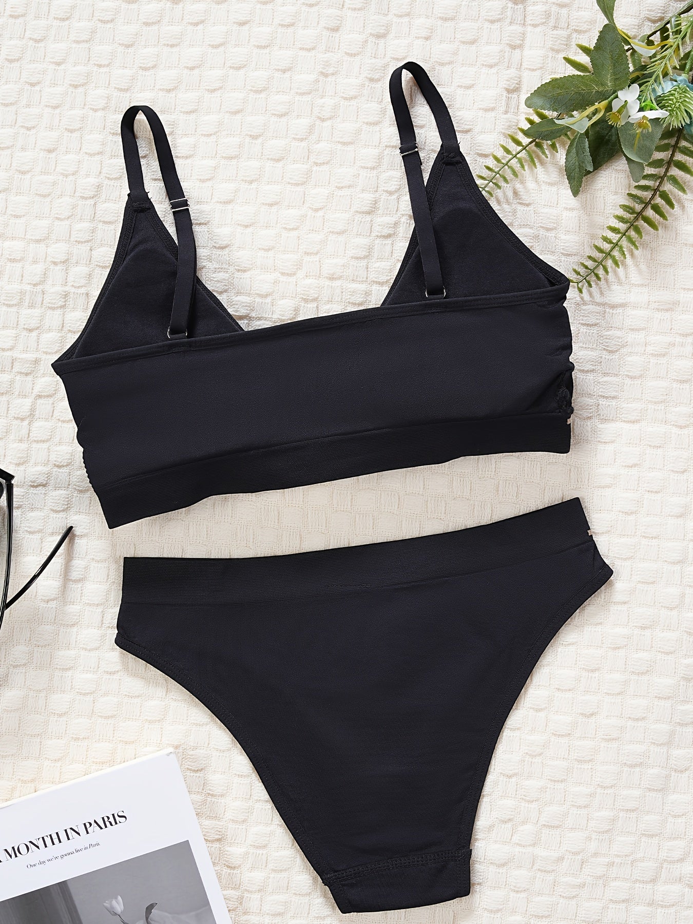 Women's V-Neck Wire-Free Bra & Underwear Set